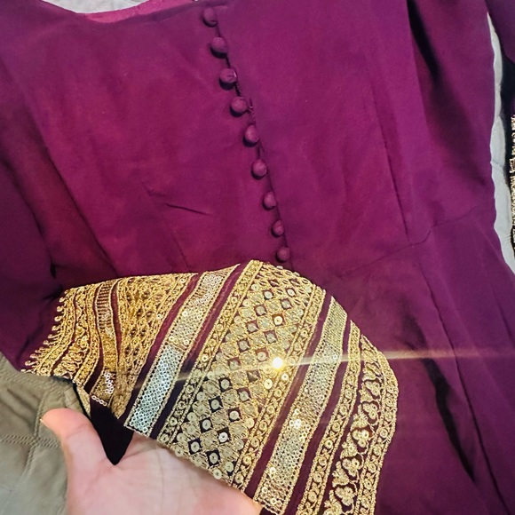 Purple faux Georgette anarkali suit size small eid collection - Picture 8 of 10